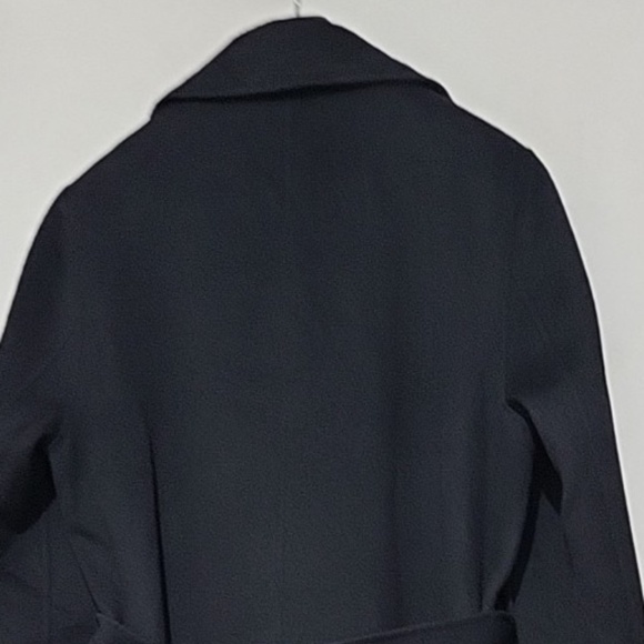 NWT Reiss Lucia Belted Wool Blend Double Breasted Coat in Black - Picture 7 of 12